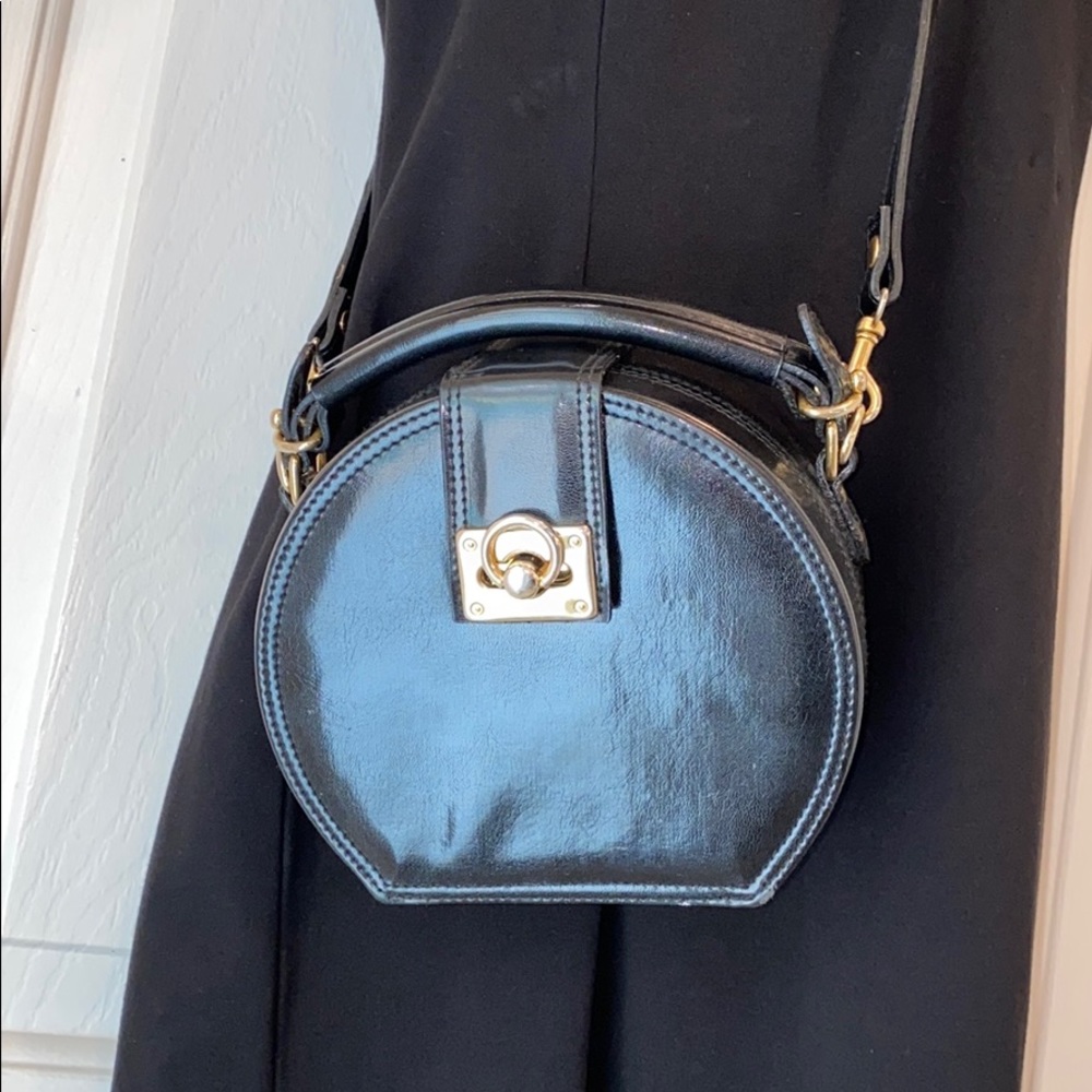 Vintage Black gold flap Crossbody or top handle